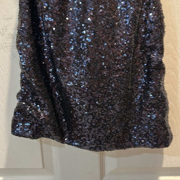 Hello Molly Wanna Know How You Feel Sequin Cut-Out Mini Dress XS Navy Blue - Picture 5 of 12